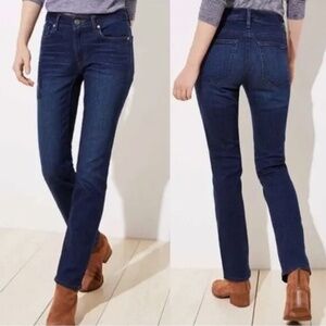 LOFT Curvy Straight Dark Wash Jeans Size 4